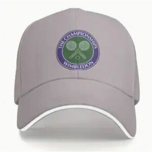 Wimbledon Tennis The Championships Light Gray Baseball Cap Hat NEW